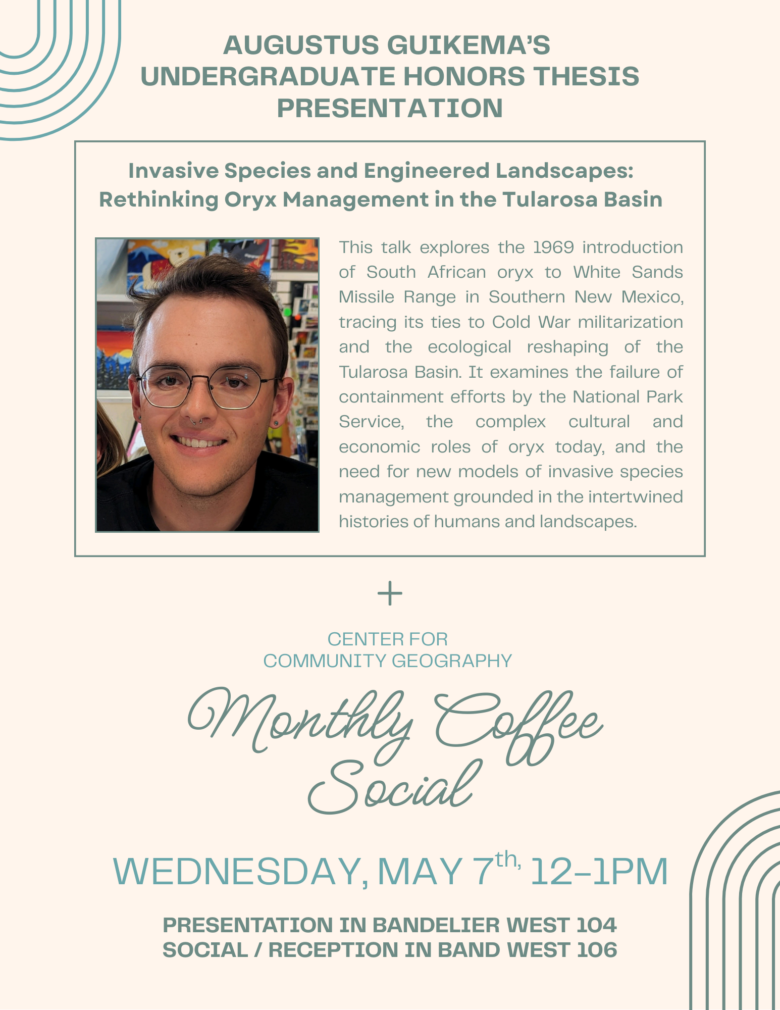 Photo: Gus Guikema's Undergraduate Honors Thesis Presentation and Monthly Coffee Social